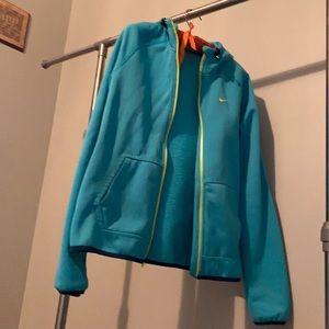 Nike Therma-Fit - Medium Turquoise Hooded Athletic Jacket